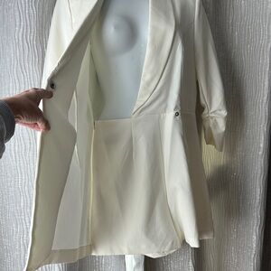 Fashion Nova Cream Shorts Romper Blazer